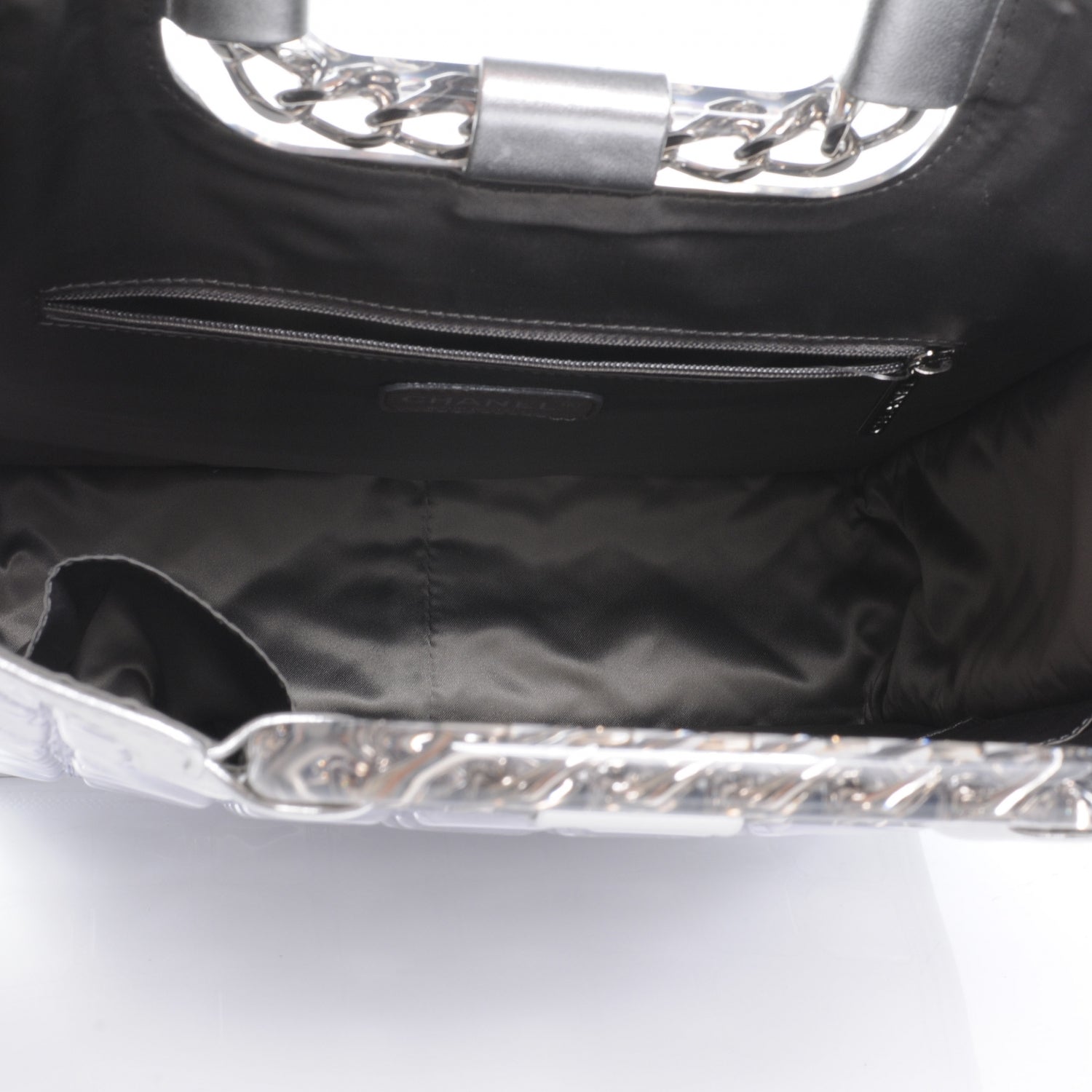 Chanel Vinyl Ice Cube Large Shopper Tote Silver 5 of 7