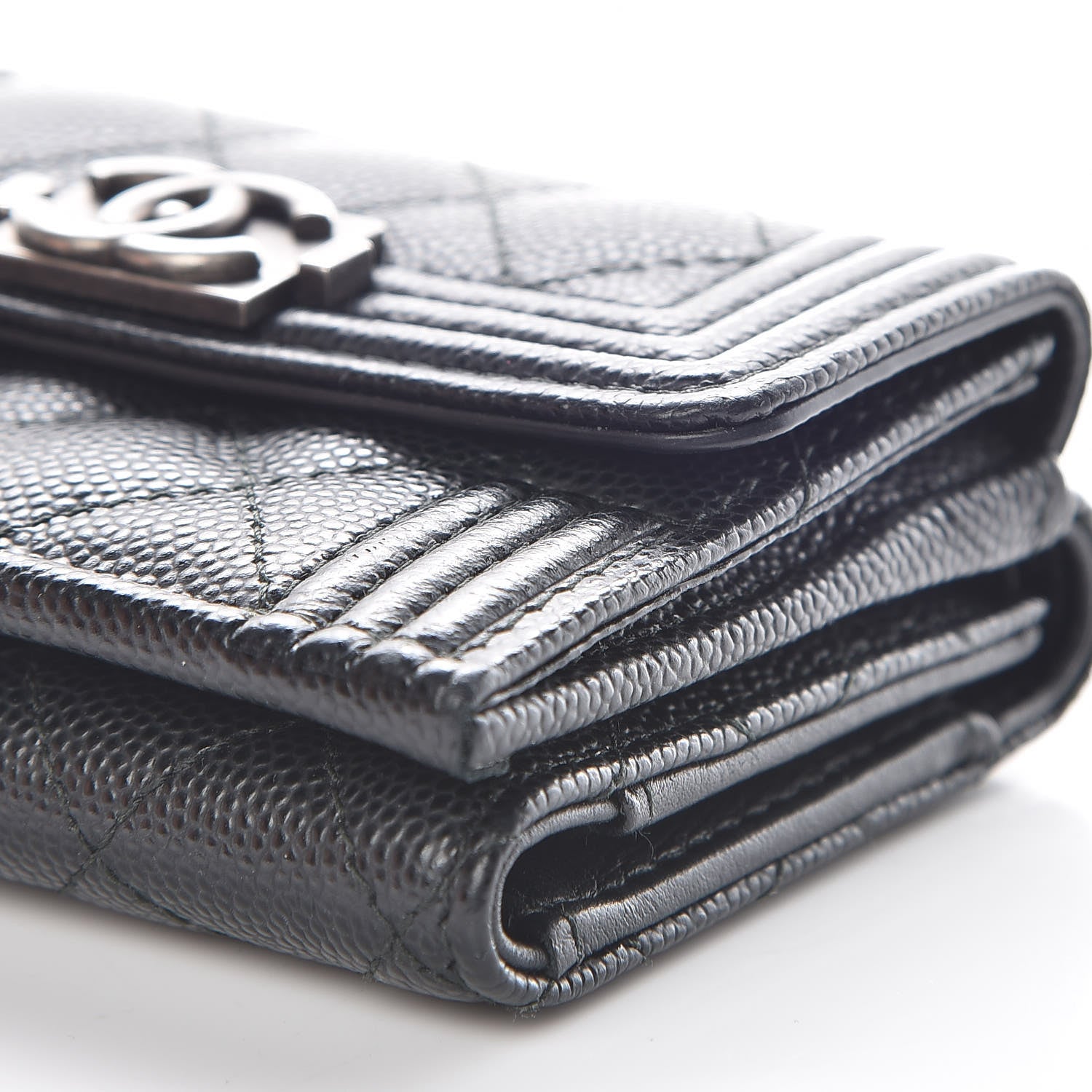 Chanel Caviar Quilted Small Boy Flap Wallet Black 11 of 12