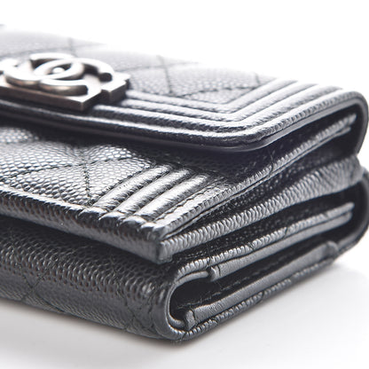 Chanel Caviar Quilted Small Boy Flap Wallet Black 11 of 12