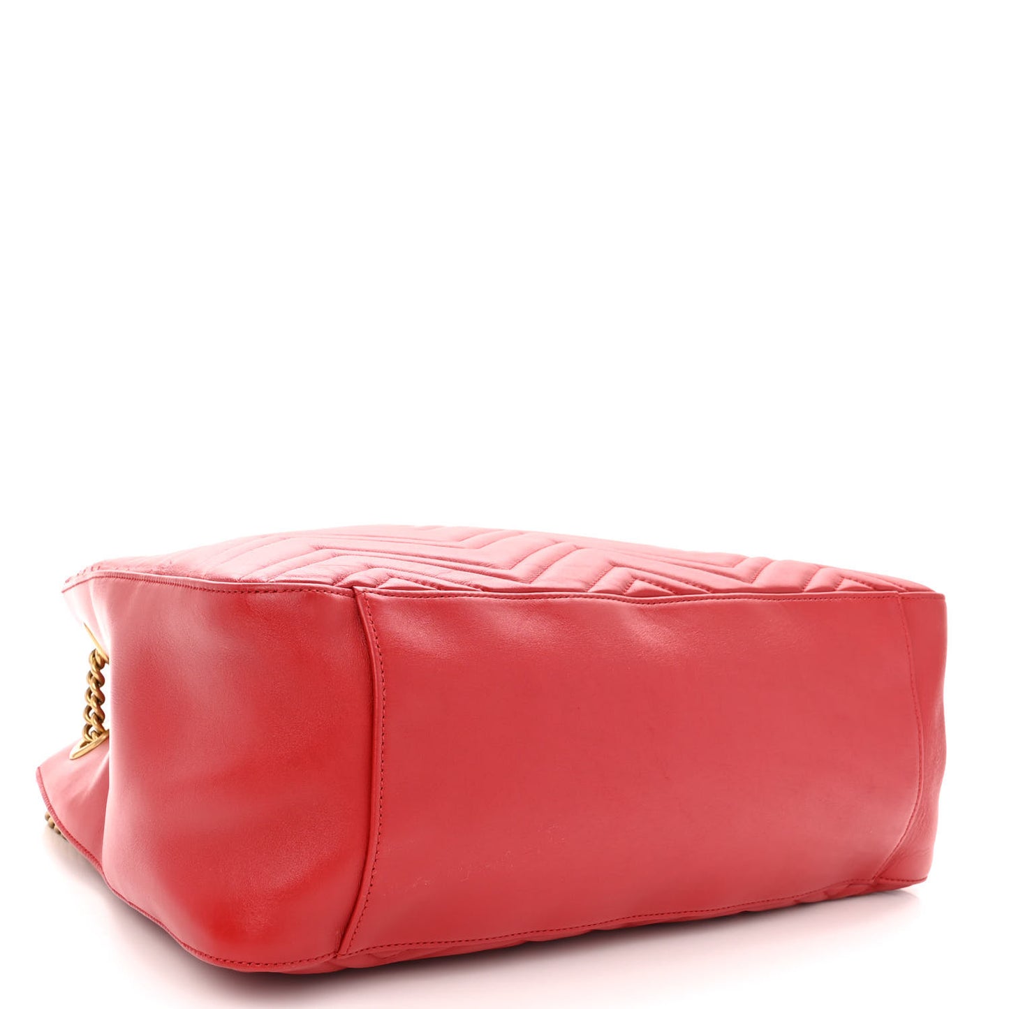 Calfskin Matelasse Medium GG Marmont Shoulder Tote Bag Hibiscus Red