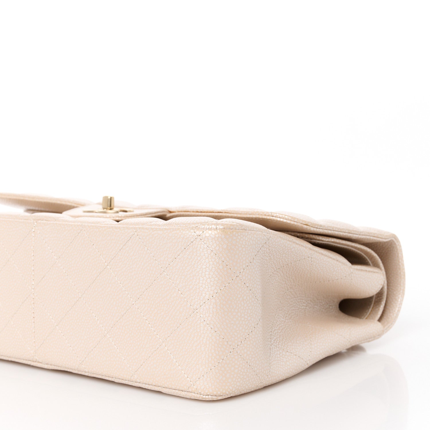 Chanel Iridescent Caviar Quilted Jumbo Double Flap Beige 11 of 12