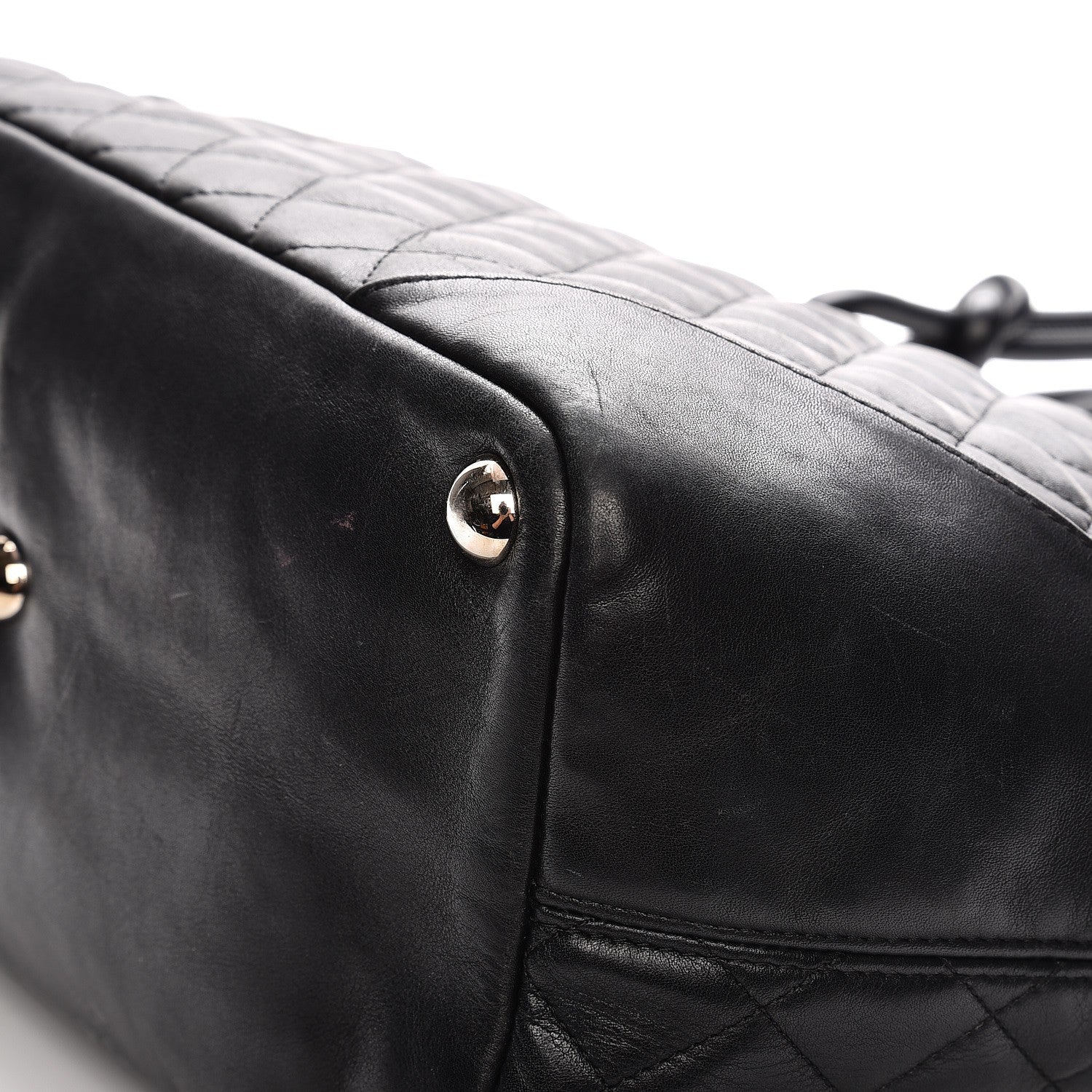 Chanel Calfskin Quilted Large Cambon Tote Black White 12 of 20