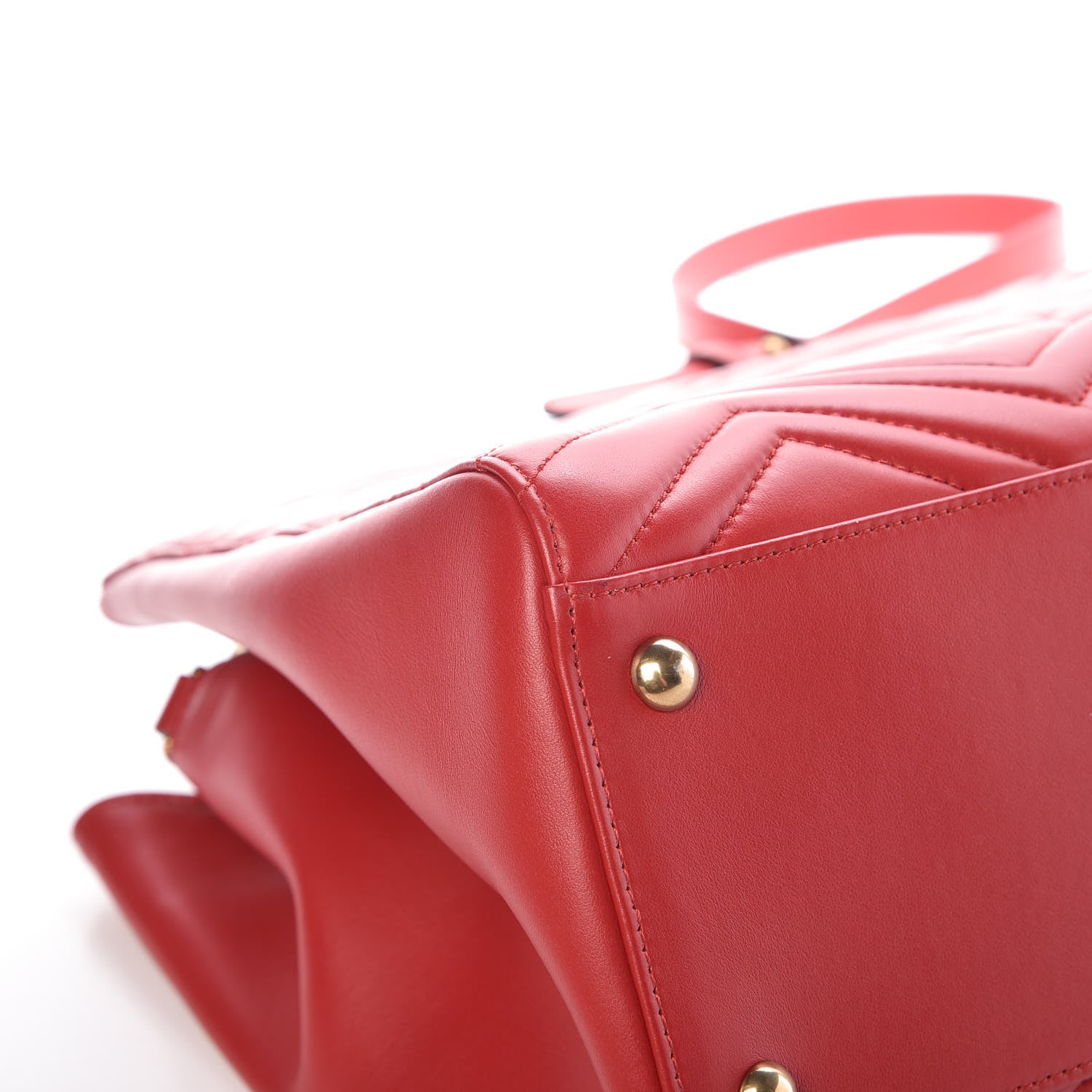 Gucci Calfskin Matelasse Medium GG Marmont Tote Hibiscus Red 12 of 13