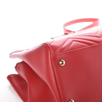 Gucci Calfskin Matelasse Medium GG Marmont Tote Hibiscus Red 12 of 13