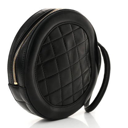 Chanel Lambskin Square Quilted Round Shoulder Bag Black 3 of 15
