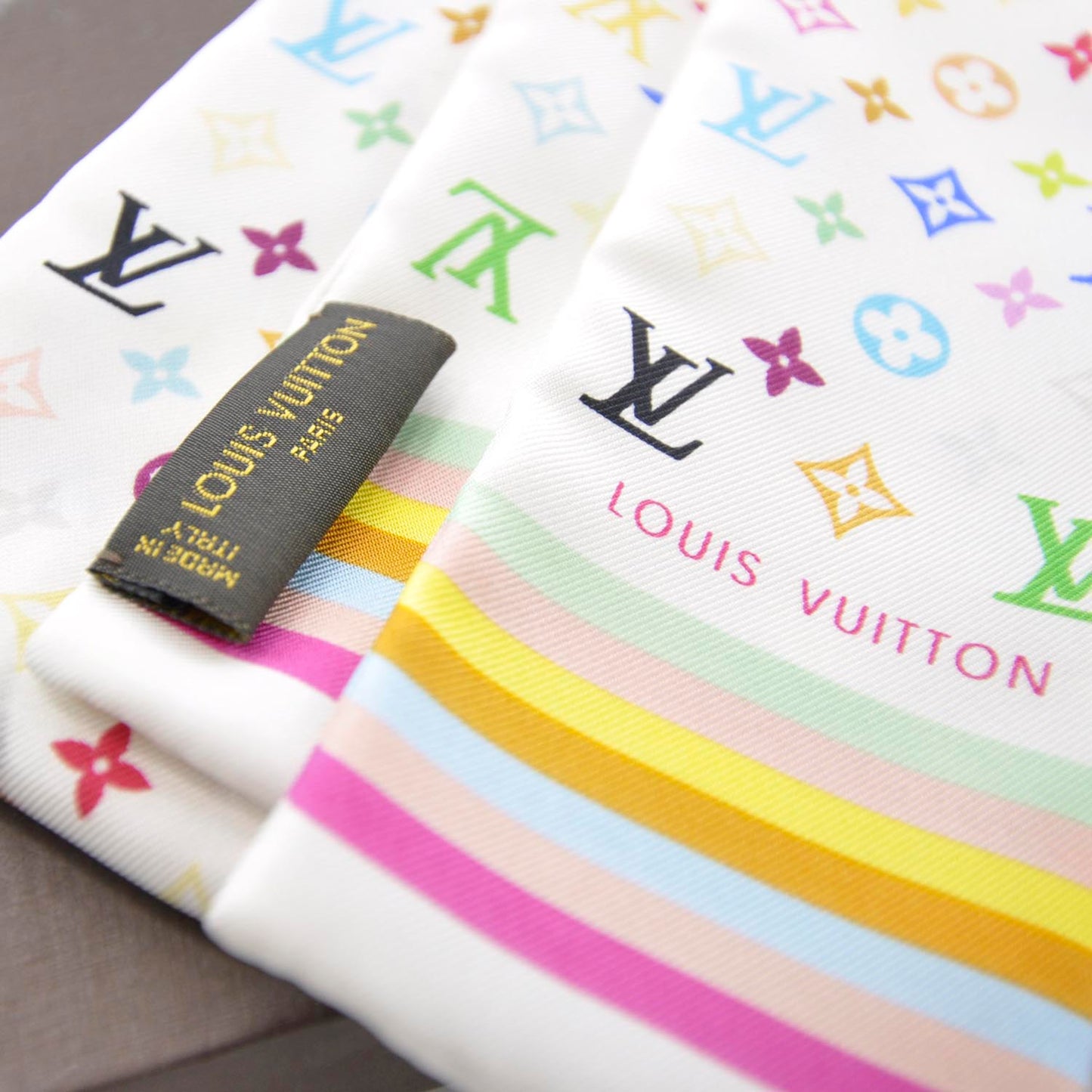 Silk Monogram Multicolor Bandeau White