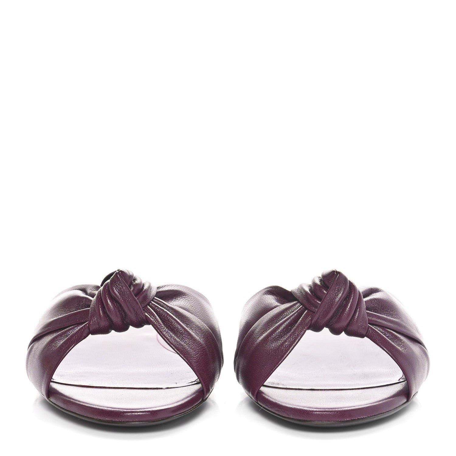 Saint Laurent Incrociato Muriel Bianca Slide Sandals 36.5 Wine Red 2 of 9