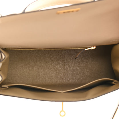 Hermes Epsom Bi-Color Horseshoe Kelly Sellier 28 Trench Craie 5 of 11