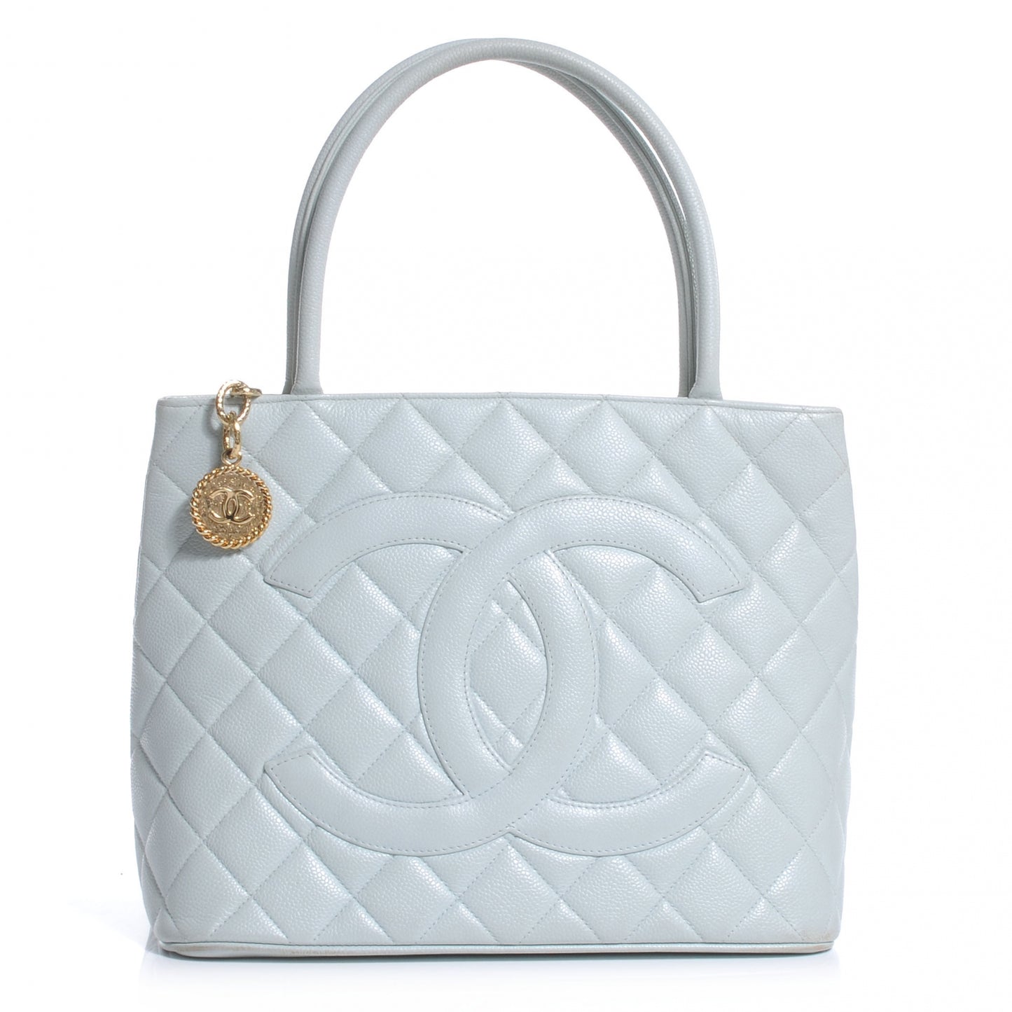 Caviar Medallion Tote Light Blue