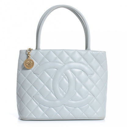 Chanel Caviar Medallion Tote Light Blue 1 of 8
