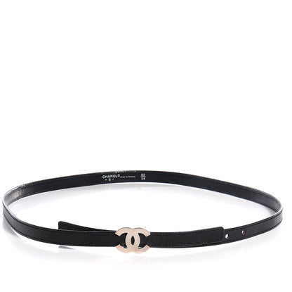 Chanel Lambskin CC Logo Skinny Belt 85 34 Black 3 of 4