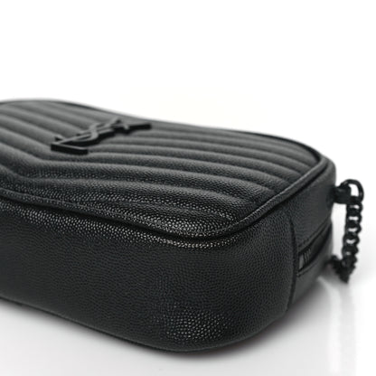 Saint Laurent SAINT LAURENT Grain De Poudre Matelasse Monochrome Monogram Mini Lou Camera Bag Black 9 of 9