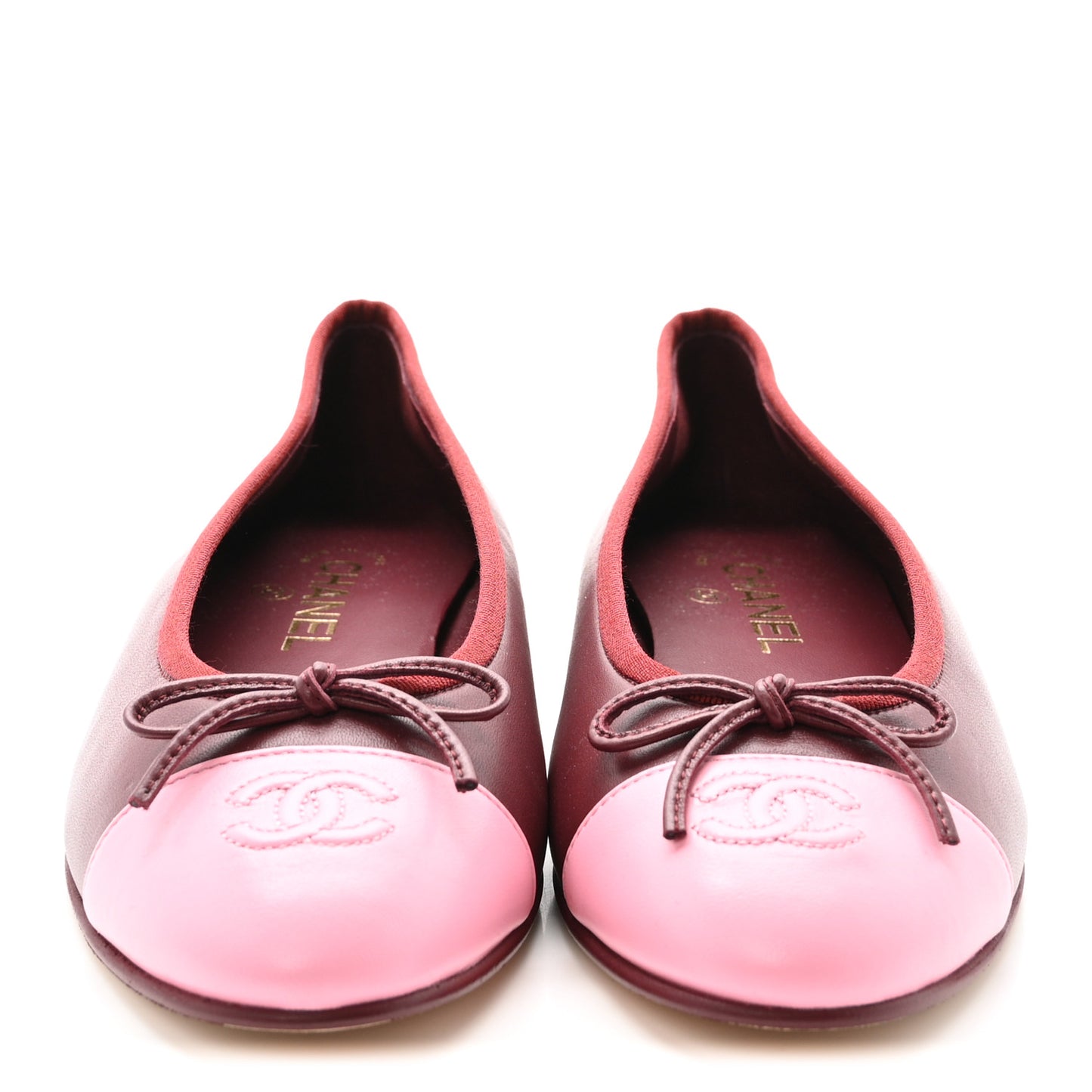 Lambskin Cap Toe CC Slingback Flats 38 Burgundy Pink 39 Burgundy Pink