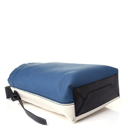 Celine Canvas Small Twisted Cabas Beige Blue 3 of 9