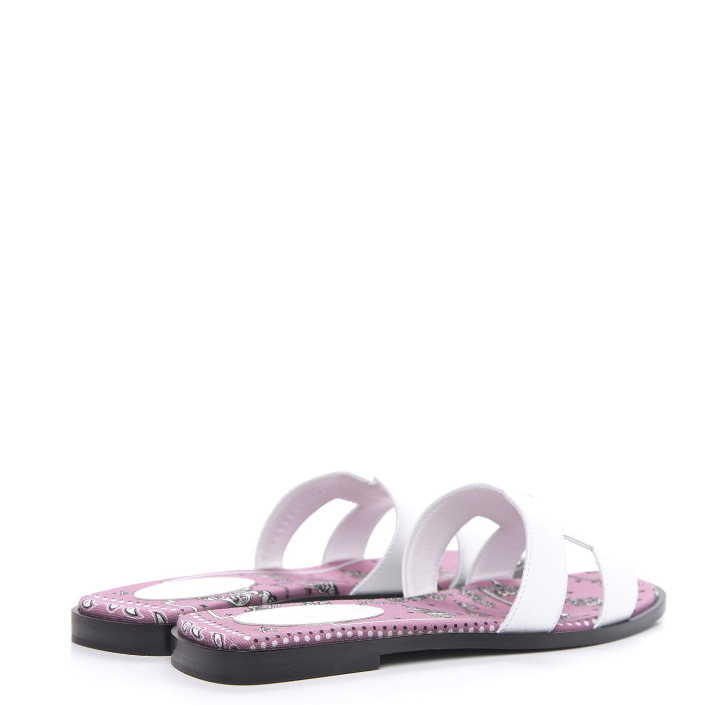 Box Calfskin White Bois De Rose Oran Sandals 36.5 White