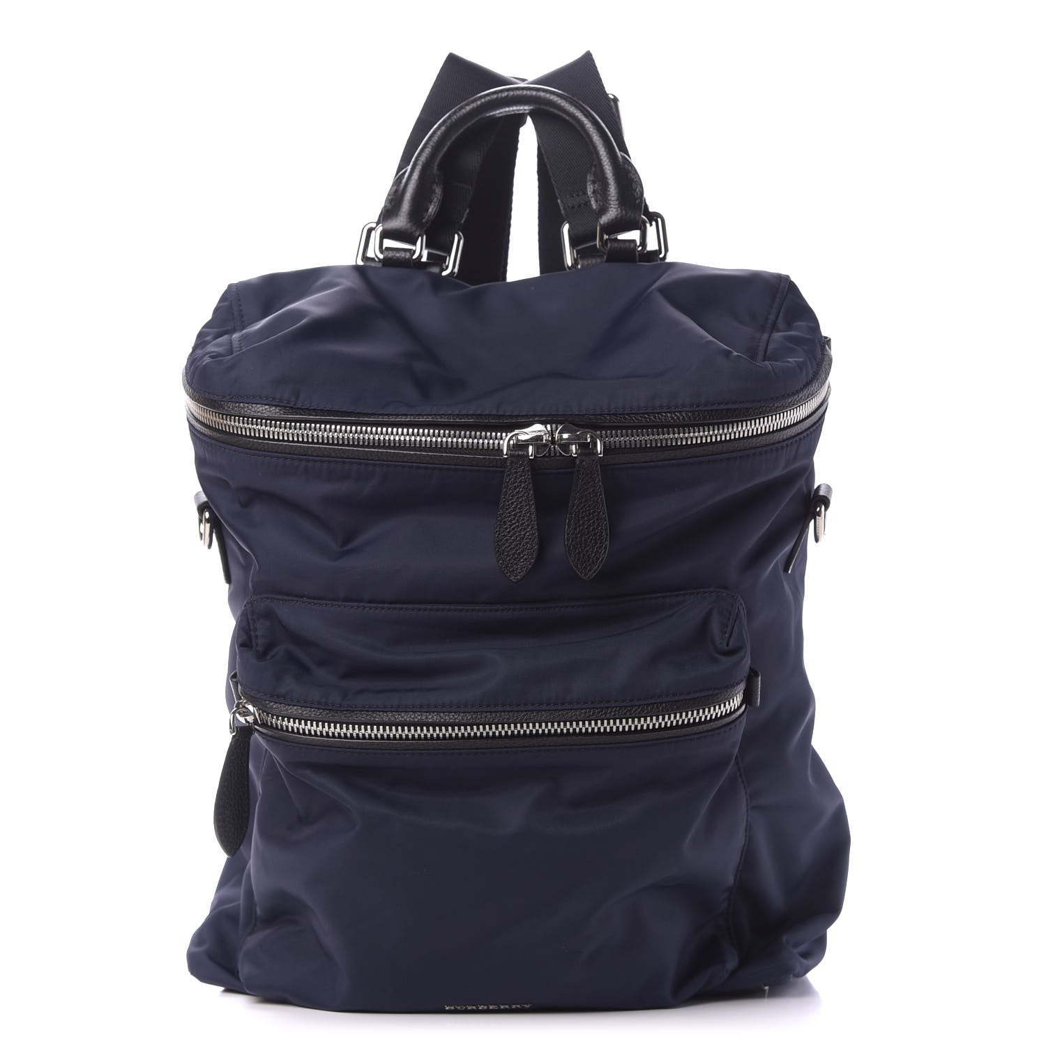 Burberry Nylon Pebbled Calfskin Backpack Navy 1 of 11