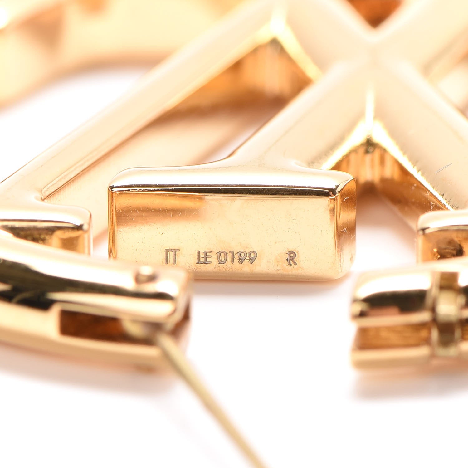 Louis Vuitton Metal Louise Hoop Earrings Gold 5 of 6