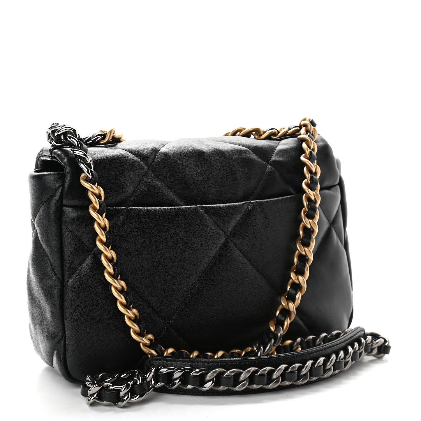 Lambskin Quilted Medium Chanel 19 Flap Black
