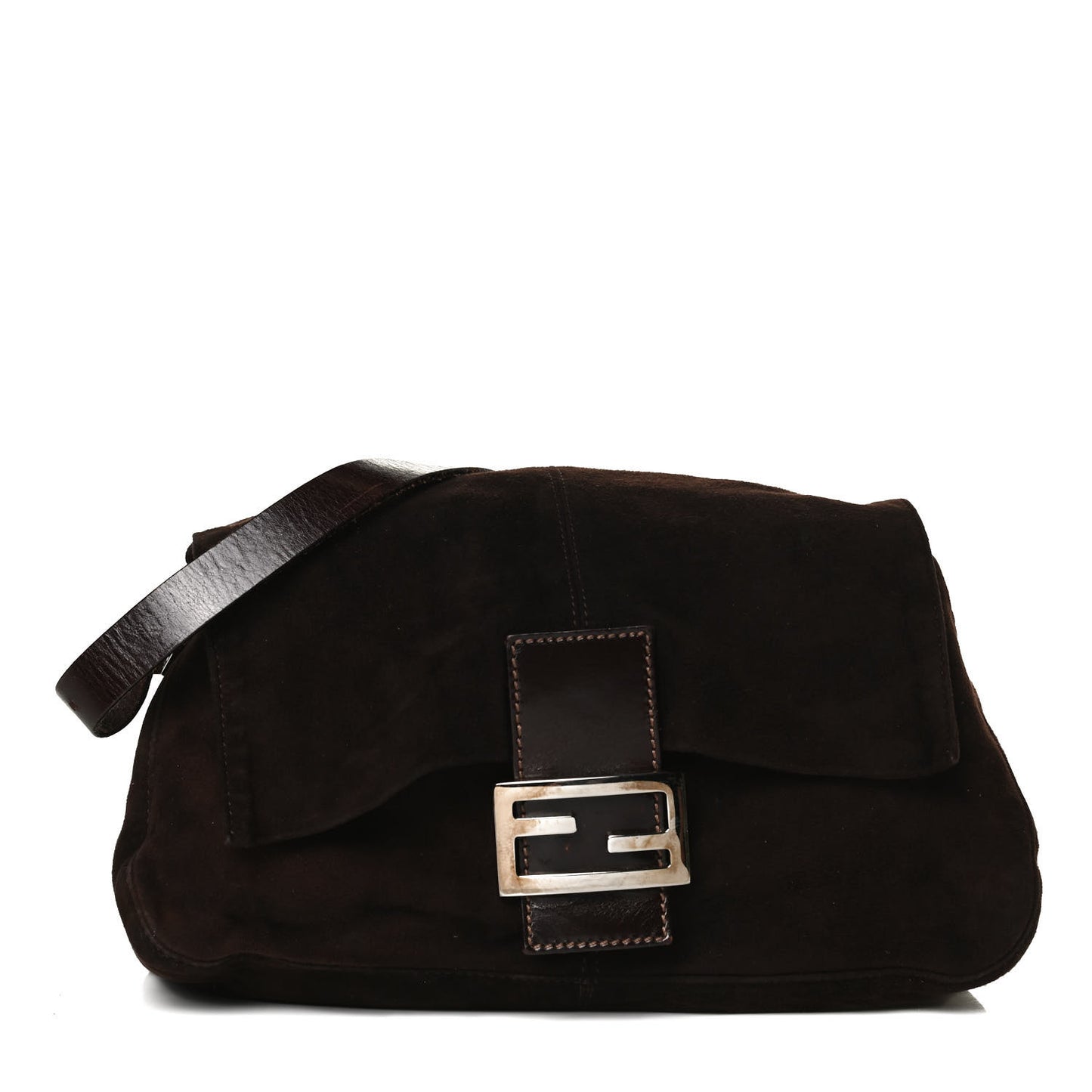 Suede Calfskin Mama Baguette Brown