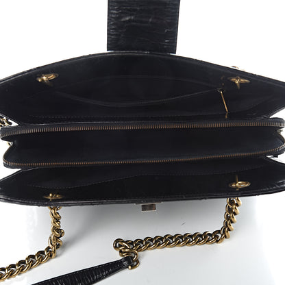 Chanel Glazed Crackled Calfskin Small Reissue Tote Black 5 of 11