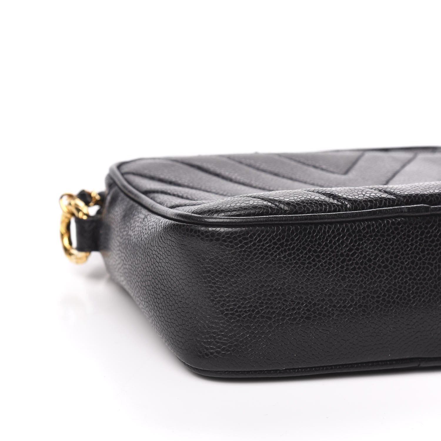 Chanel Caviar Chevron Quilted Camera Case Black 8 of 10