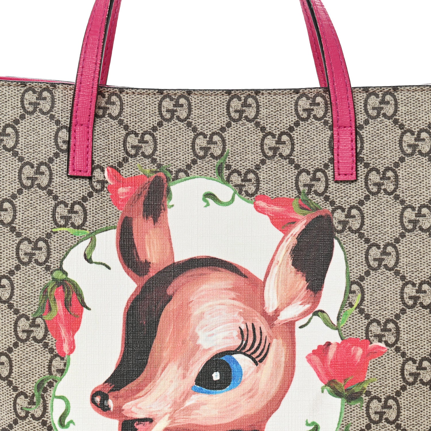 Gucci GG Supreme Monogram Childrens Deer Tote Pink 8 of 10