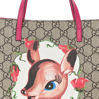 Gucci GG Supreme Monogram Childrens Deer Tote Pink 8 of 10