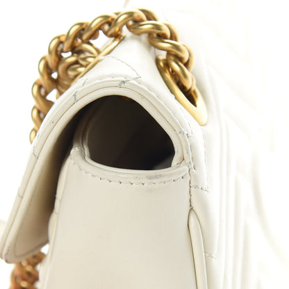 Gucci Calfskin Matelasse Small GG Marmont Shoulder Bag White 16 of 18
