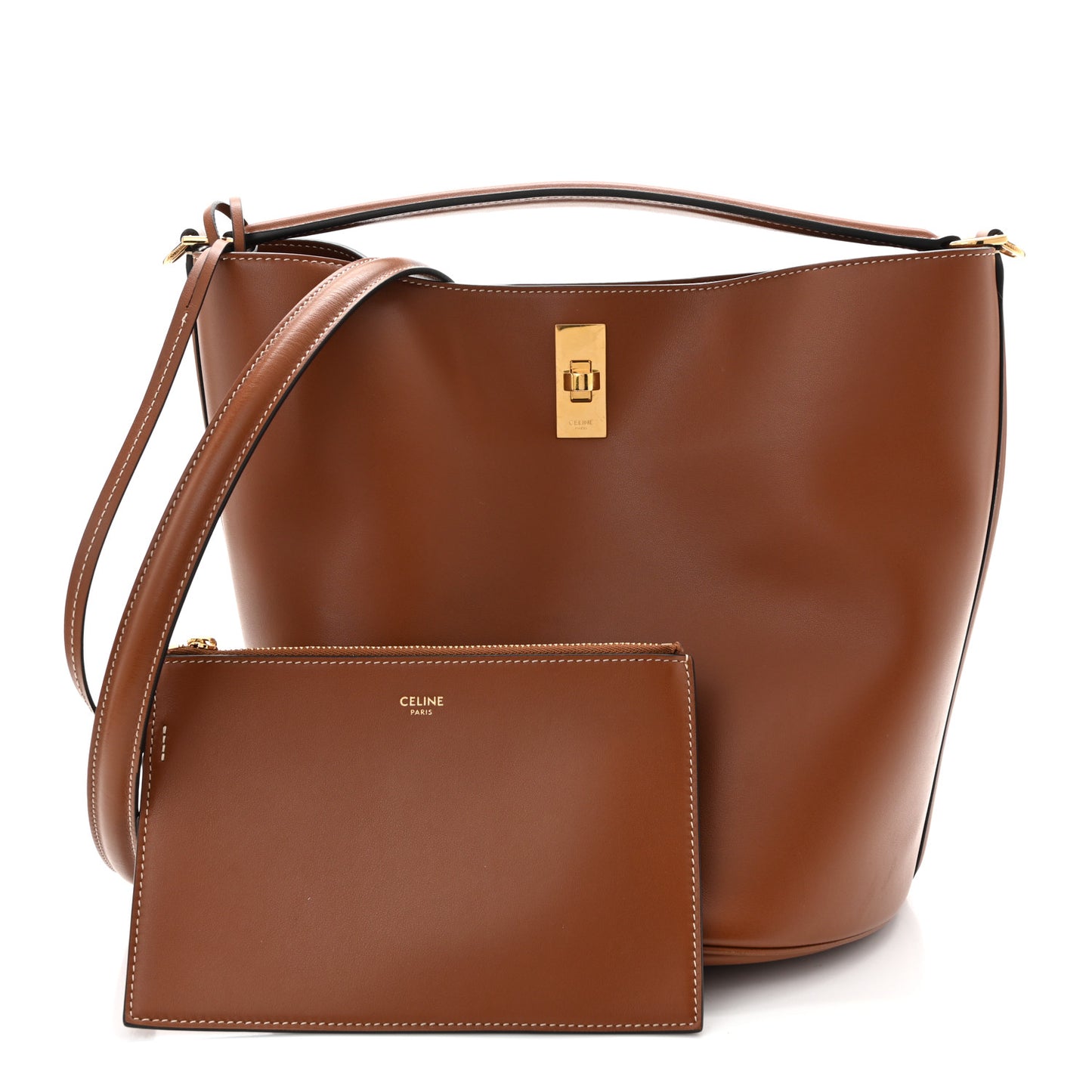 Smooth Calfskin Bucket 16 Bag Tan