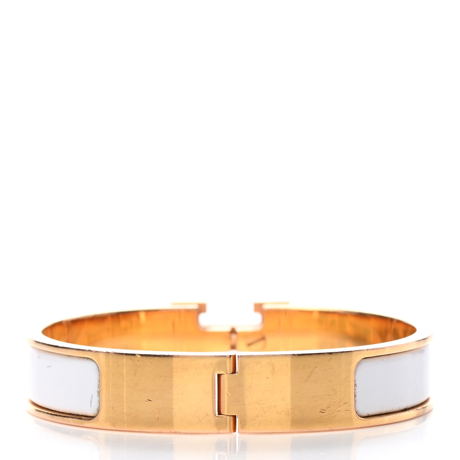 Hermes Enamel Narrow Clic Clac H Bracelet PM White 2 of 3