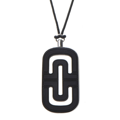 Bulgari Sterling Silver Resin Parentesi Pendant Necklace Black 3 of 8