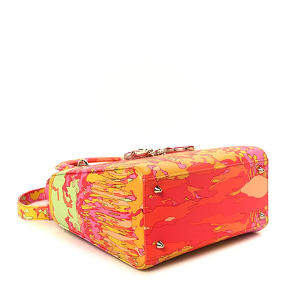 Christian Dior Calfskin Printed Woods All Over Medium Lady Dior Pink Multicolor 4 of 10