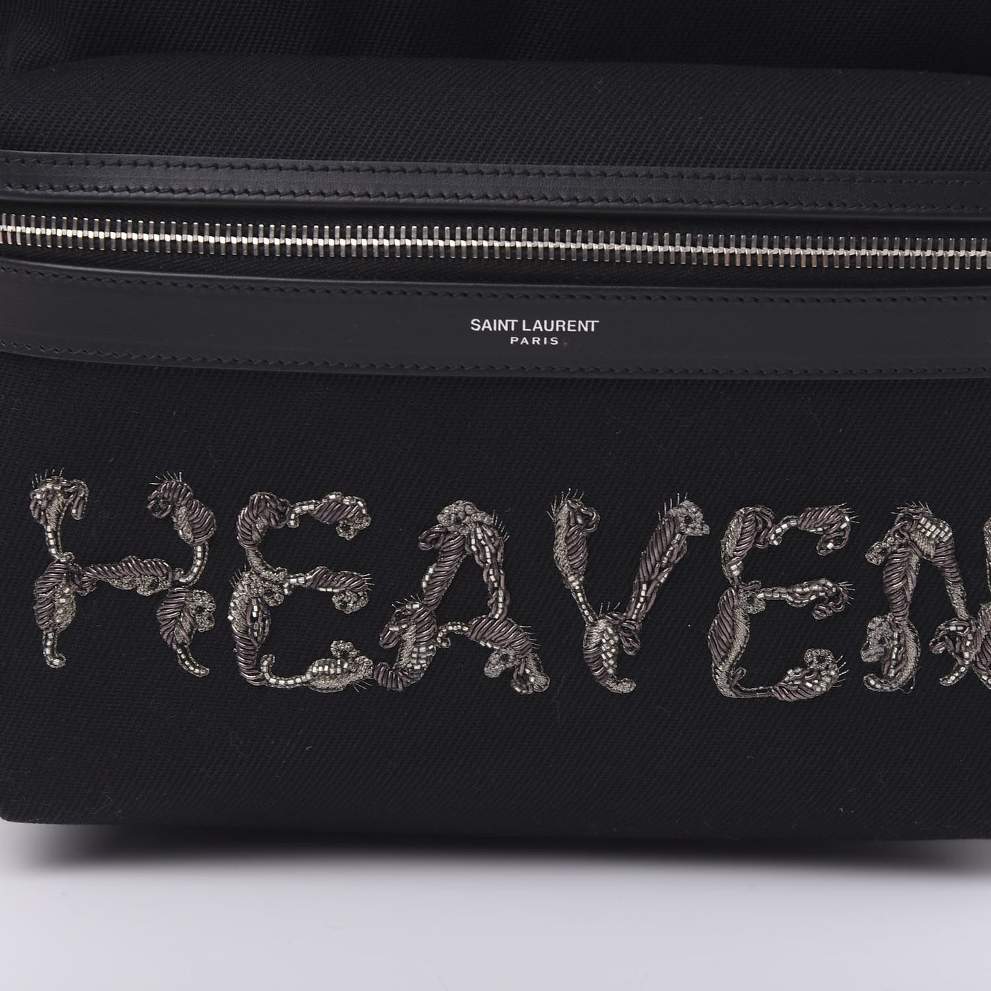 Canvas Signature Heaven Embroidered City Backpack Black