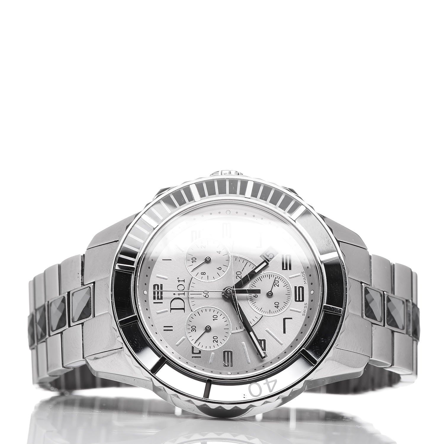 Christian Dior Stainless Steel Sapphire 38mm Christal Chronograph Quartz Watch Grey 3 of 8