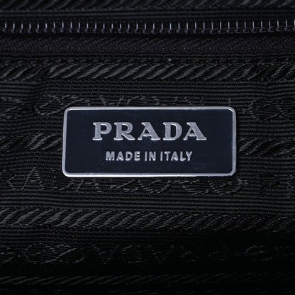 Prada Canvas Calfskin Duffle Beige Blue 6 of 20