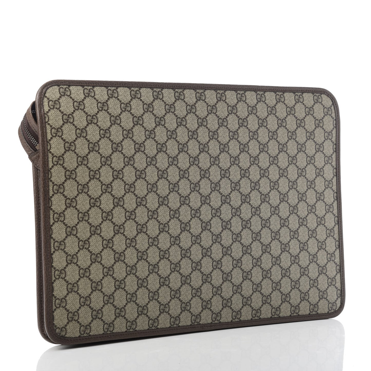 GG Supreme Monogram Textured Calfskin Web Ophidia Documents Holder Beige Ebony New Acero