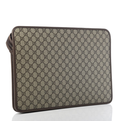 Gucci GG Supreme Monogram Textured Calfskin Web Ophidia Documents Holder Beige Ebony New Acero 2 of 8
