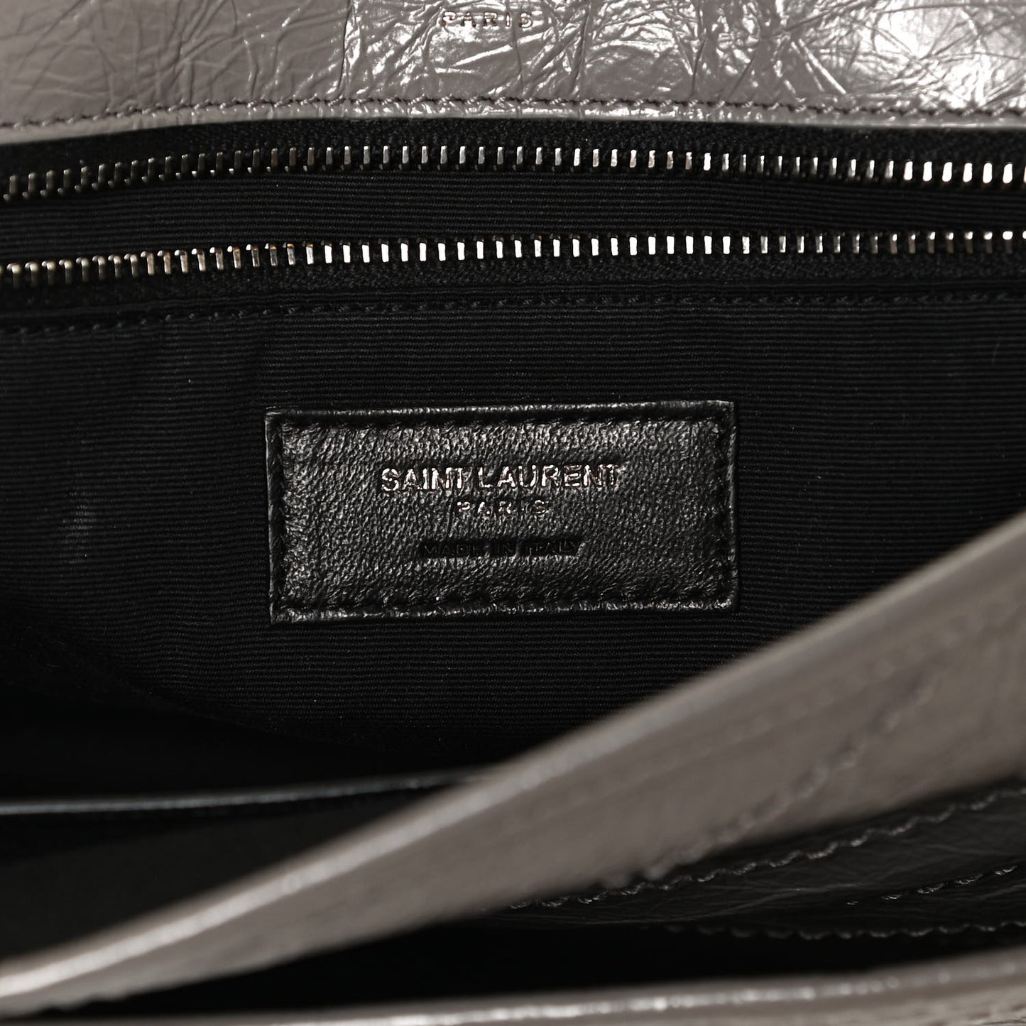 Crinkled Calfskin Matelasse Monogram Medium Niki Chain Satchel Fog