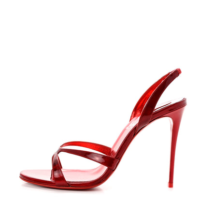 Christian Louboutin Metallic Patent Psychic Emilie 100 Slingback Sandals 38.5 Loubi 1 of 8
