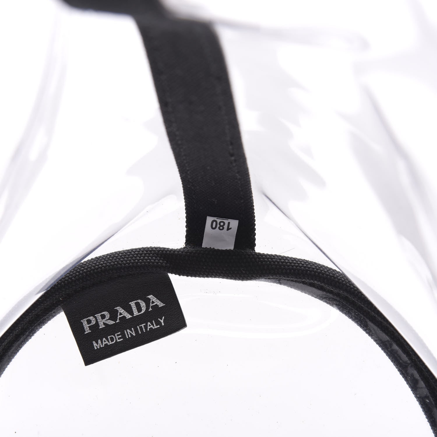 Prada Plexiglass Calfskin Small Shopper Tote Black 8 of 11
