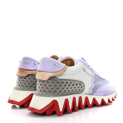 Christian Louboutin Suede Mesh Calfskin Neoprene Loubishark Sneakers 40 Lilac Smoke 4 of 13