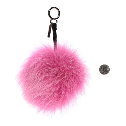 Fendi Fox Fur Shearling Crystal Tria Monster Bag Bug Charm Bubblegum 2 of 4