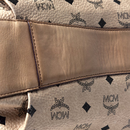 MCM Visetos Medium Drawstring Shopper Beige 4 of 5