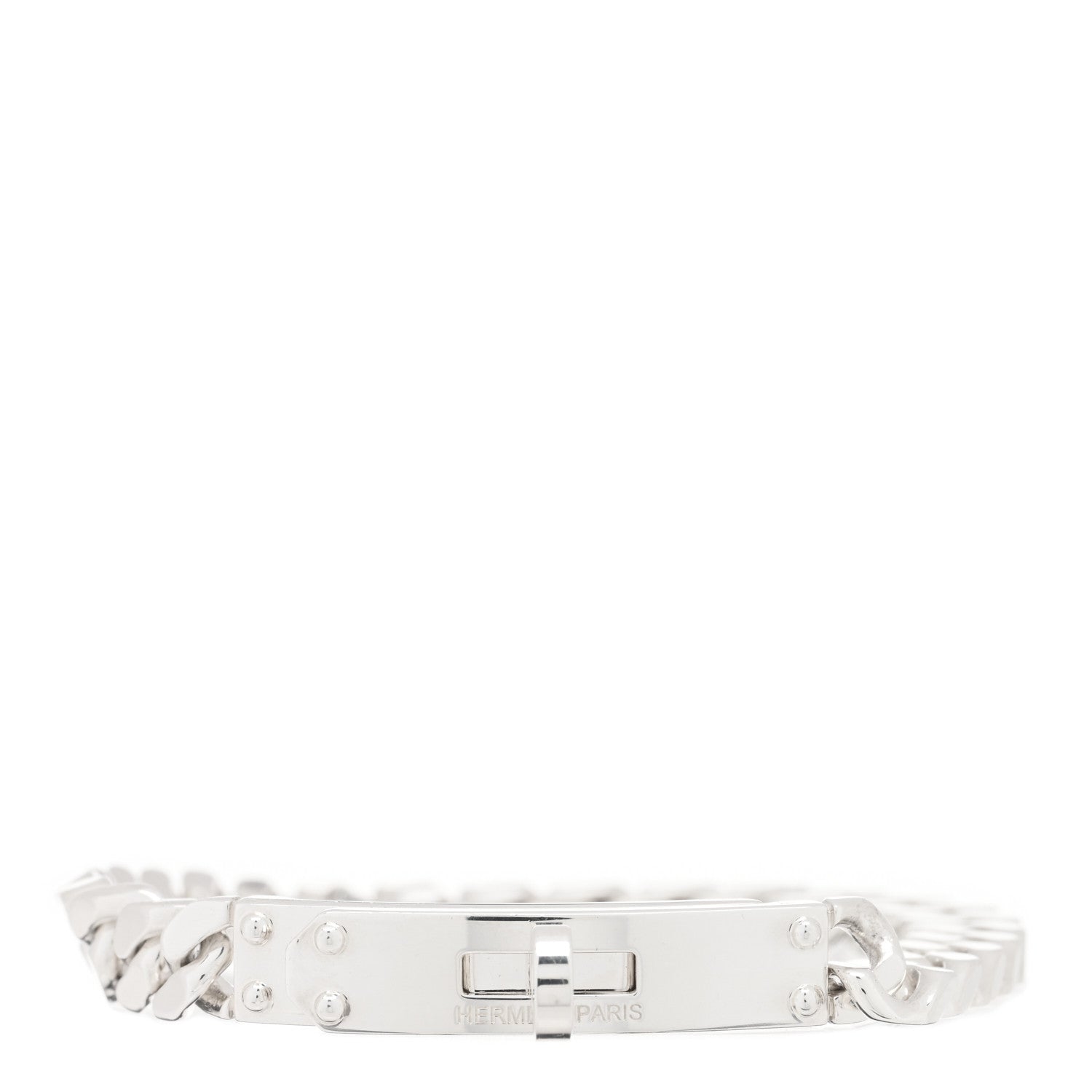 Hermes Sterling Silver TPM Kelly Gourmette Bracelet XS 1 of 3