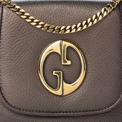 Gucci Metallic Pebbled Calfskin Small 1973 Chain Shoulder Bag Winter Leaf 8 of 14
