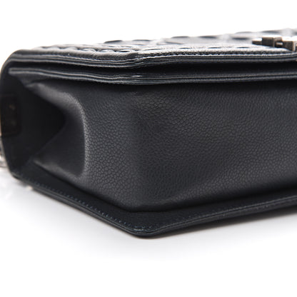 Chanel Caviar Stitched Medium Boy Flap Blue 9 of 11