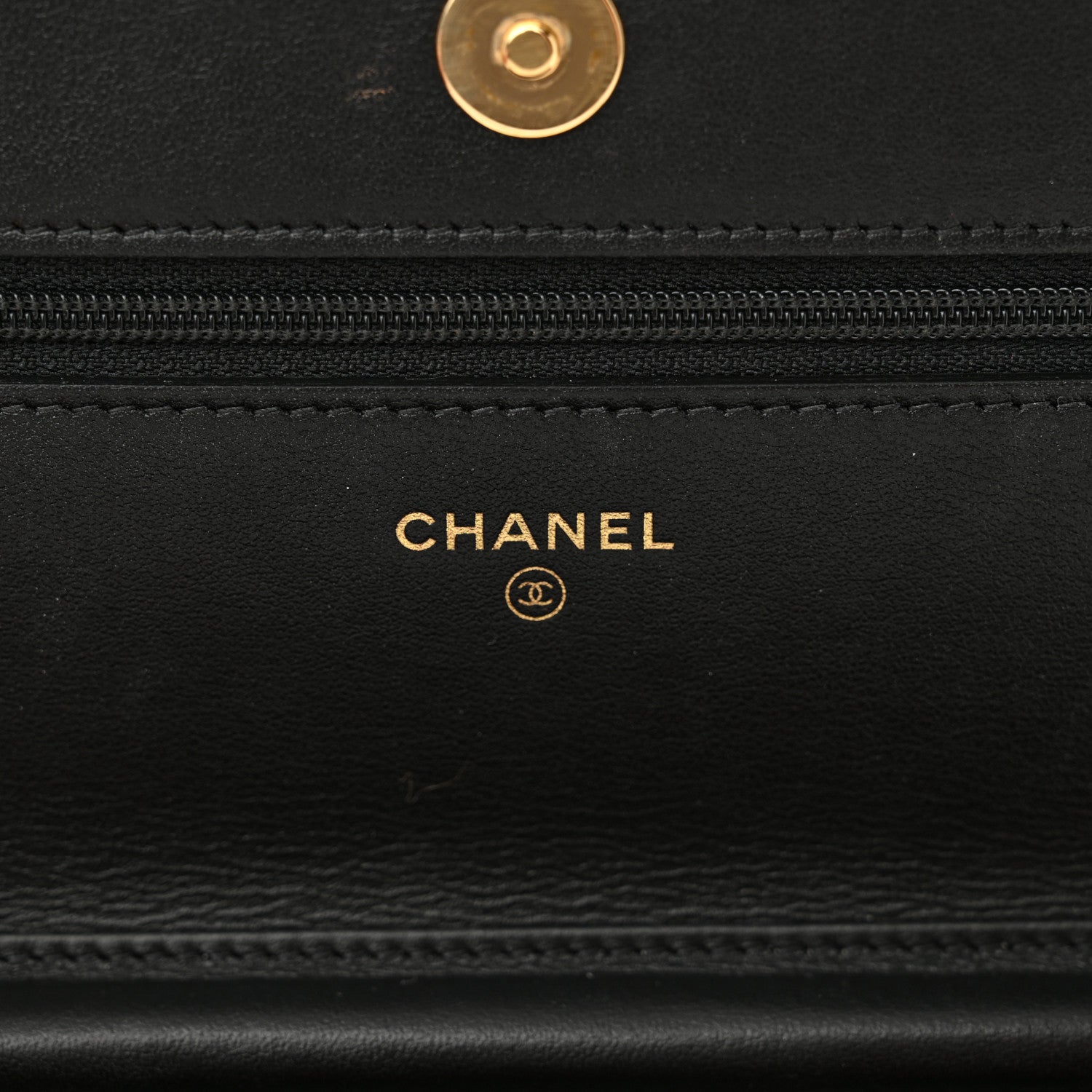 Chanel Shiny Aged Calfskin Quilted CC Wallet On Chain WOC Black 6 of 12