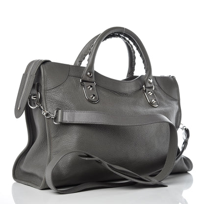 Balenciaga Chevre Silver Metallic Edge Hardware City Gris Acier 3 of 9