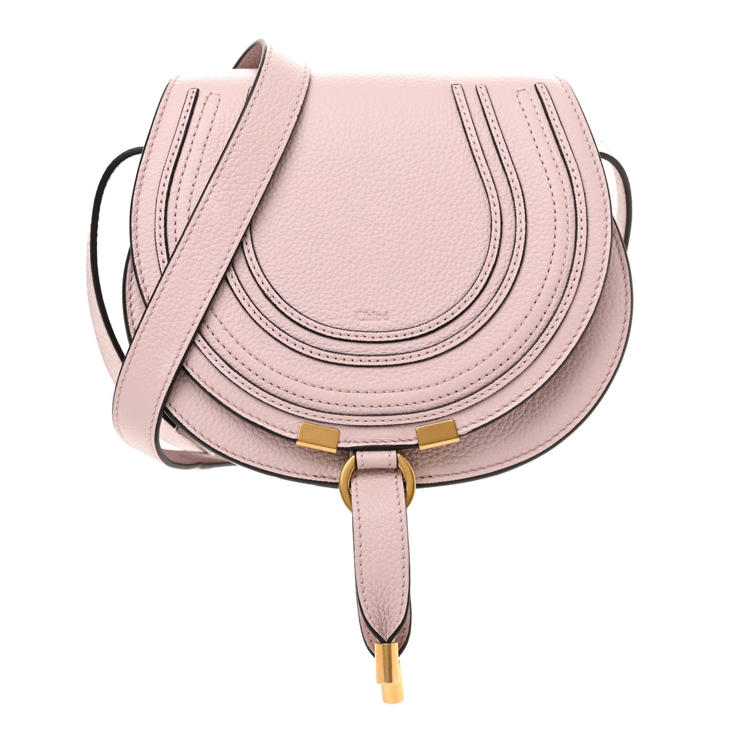 Grained Calfskin Small Marcie Saddle Bag Misty Lavender