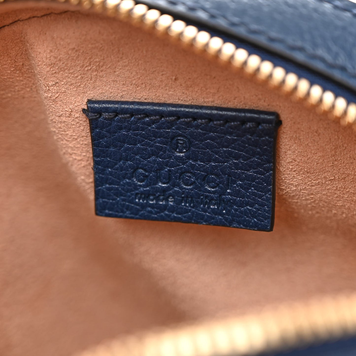 Soft Textured Calfskin Web Mini Ophidia Round Shoulder Bag Blue Agata